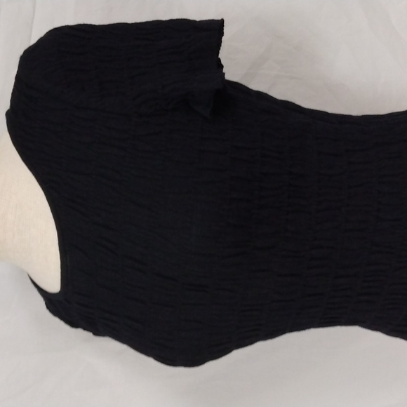 St.John Sport Black Short Sleeve Accordion Top S - Picture 6 of 14